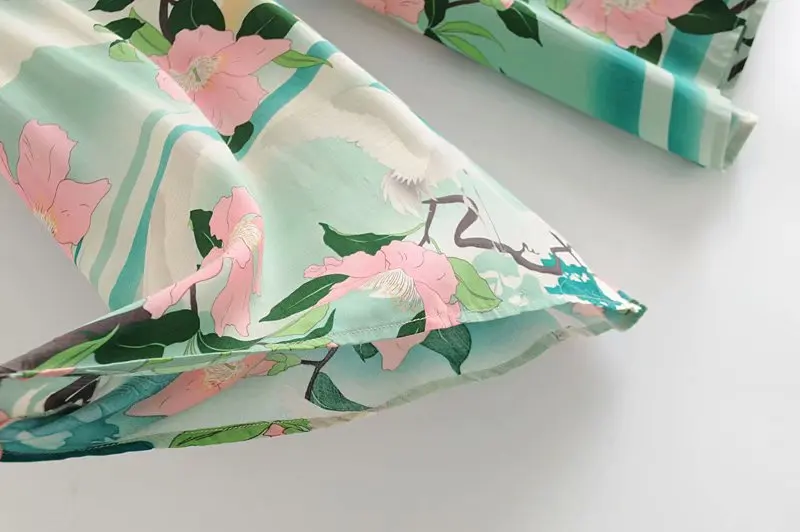 Boho chic happie, женские широкие штаны с принтом Журавля, богемные штаны, женские повседневные свободные длинные штаны из вискозы в стиле бохо, большие размеры