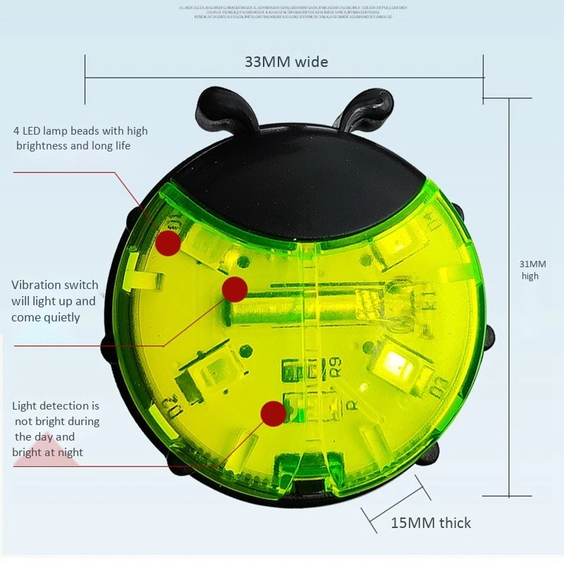

Bike Hub Light Intelligent Children's Balance Car Hub Light Multipurpose Ladybug Lamp Bike Accessories