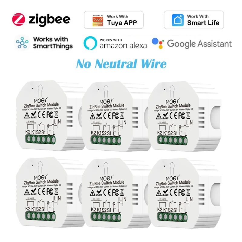 Умный светильник ель света Tuya ZigBee 3 0 1-6 шт. для смарт-приложений SmartThings