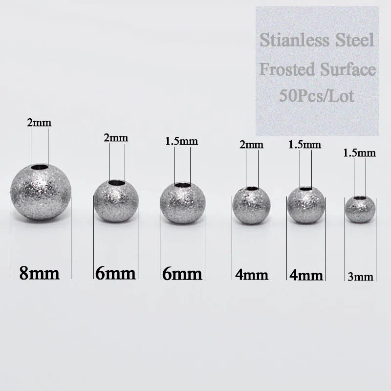 50 шт. Глазурь из нержавеющей стали разделитель бусины диаметр 3 мм-8 мм Шарм