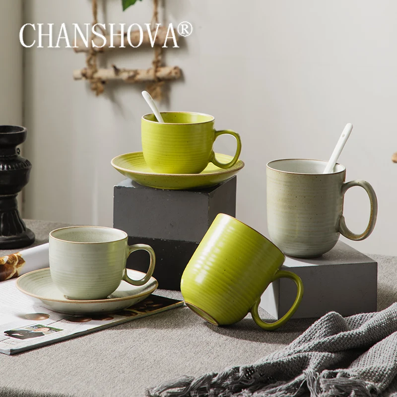 

Керамические индивидуальные кофейные чашки и блюдца CHANSHOVA 300/400 мл, чайная чашка, набор блюдец, молочная кружка, фарфоровая H634