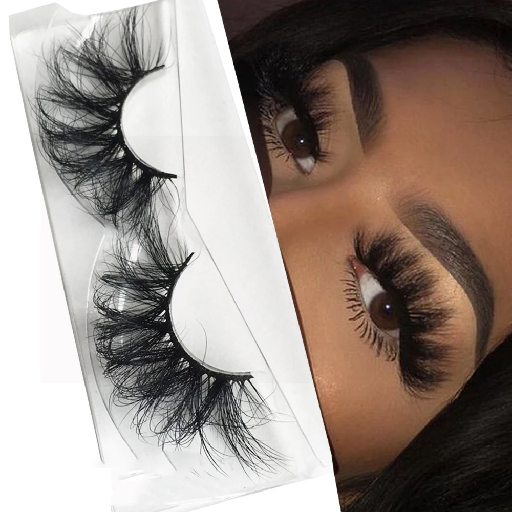 1 пара 25 мм 3D Faux Cils норковые ресницы волос Dramtic толстые Wispies пушистые расширение