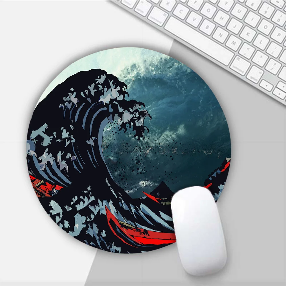 

Great Wave Off Art Large Round Mouse Mat Gaming Mouse Pad For PC Laptop Notebook 20x20cm Gamer Desk Pad