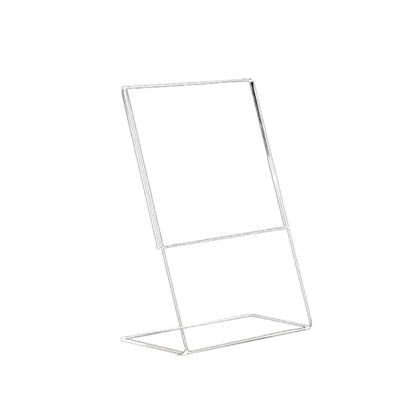 

Acrylic Sign Display Holder Price Name Card Tag Label Stand Single Sheet 10x15x5.3cm for Home, Office, Store, Restaraunt