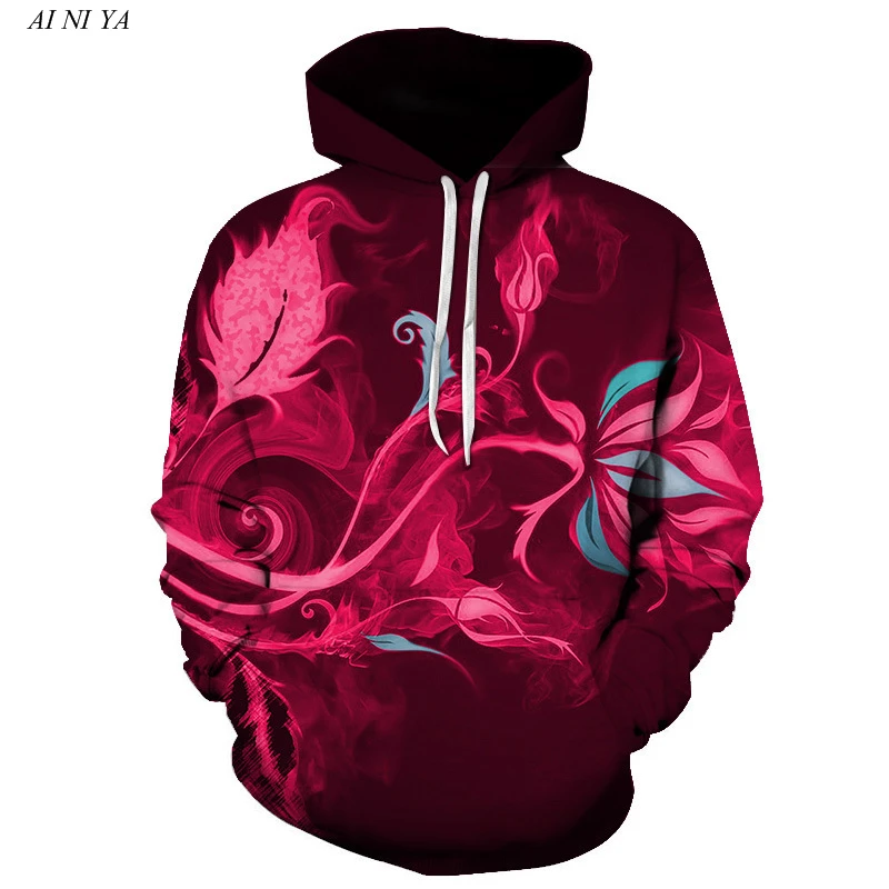 

2021Men's hoodie plant flower 3D printing jacket fashion men coat Retro Rose flower Sweatshirt Harajuku hoodie large sizes 6XL