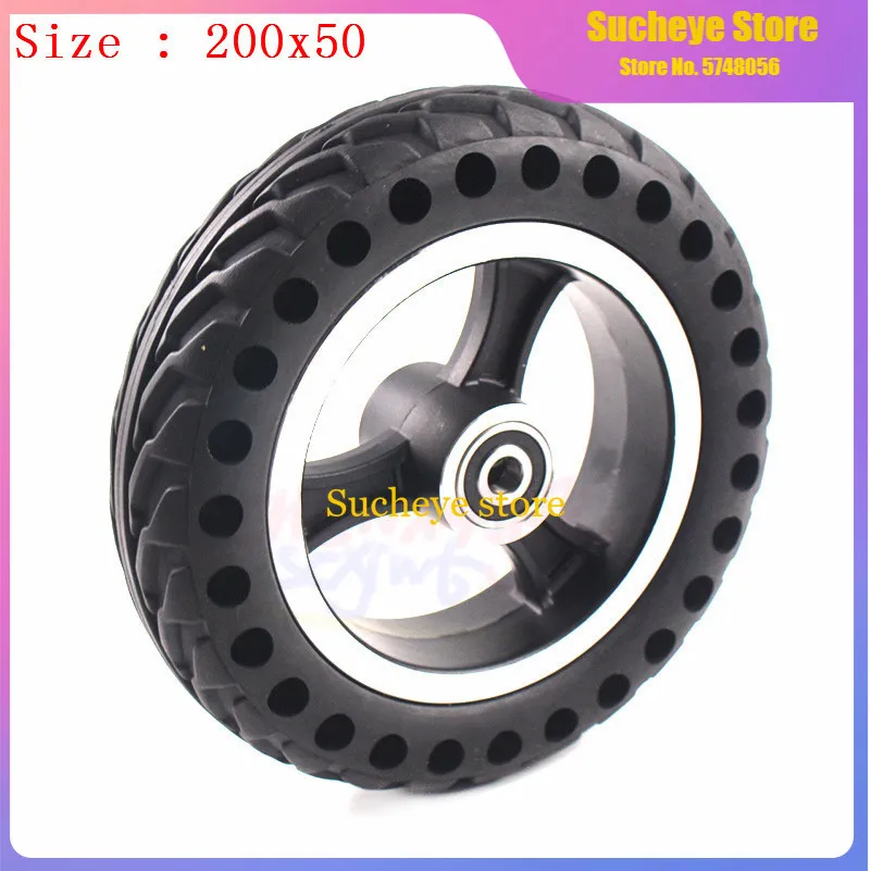 

200x50 Solid Wheel 200*50 Tubeless Wheel Explosion-proof Electric Bike Scooter Tyre 8 Inch Motorcycle Solid Tires Bee Hive Hole