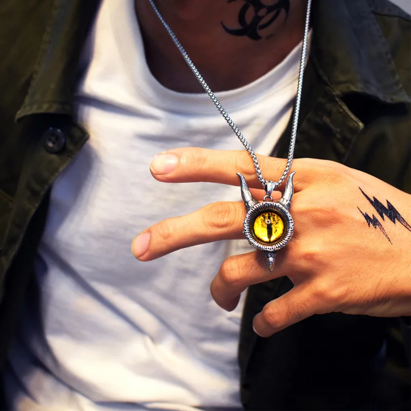 Винтажное ожерелье из нержавеющей стали с рисунком змеи Сатаны | Украшения и