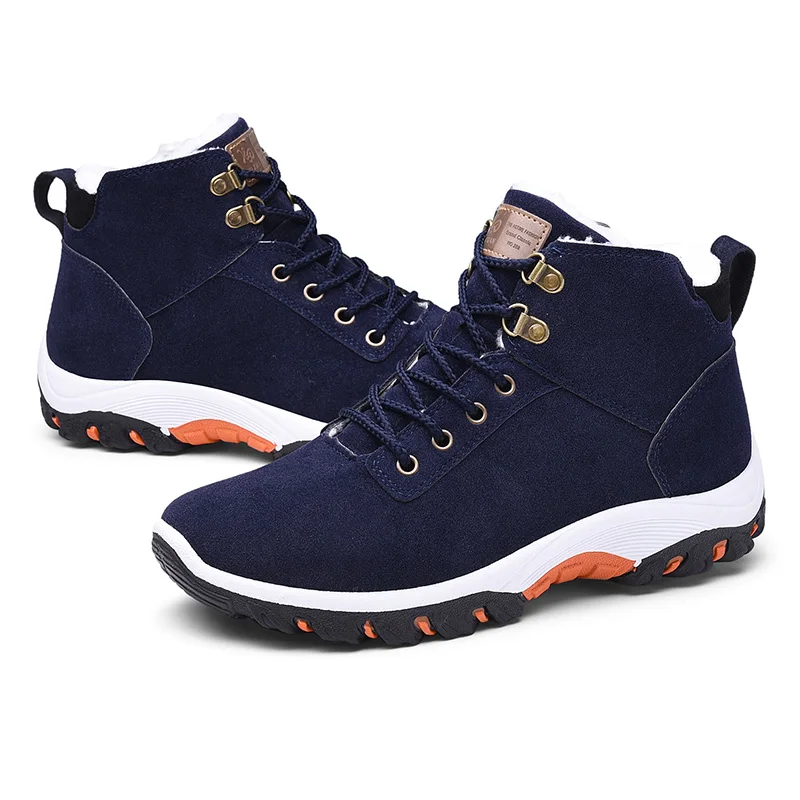 Теплые зимние полусапоги Мужская плюшевая теплая зимняя обувь с круглым носком |