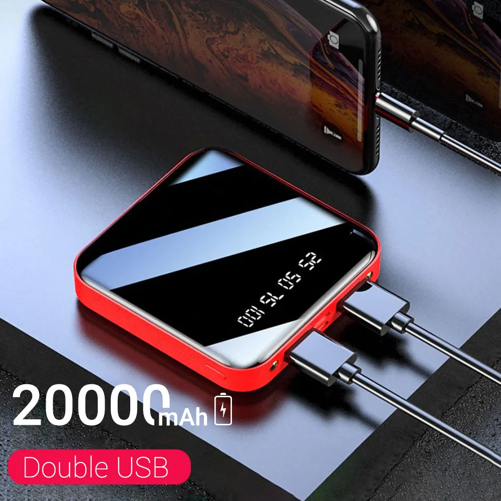 Внешний аккумулятор Mini ёмкость 10000мАч/20000мАч беспроводная зарядка LED дисплей