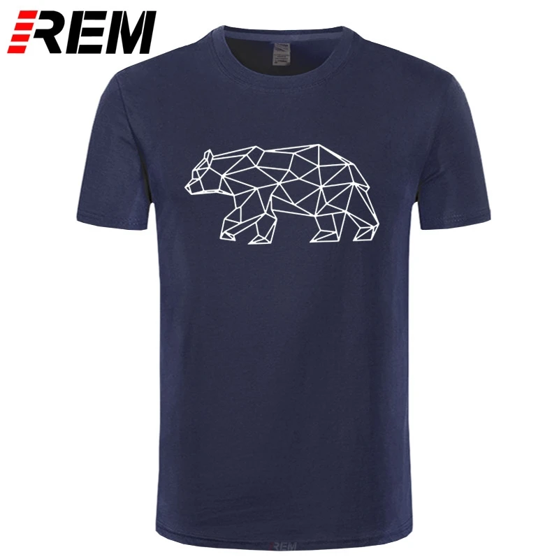 

Футболка REM Bear мужская с геометрическим рисунком, бутик из мягкой хлопчатобумажной ткани, рубашка с коротким рукавом, креативное искусство, ...