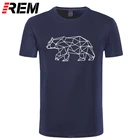 Футболка REM Bear мужская с геометрическим рисунком, бутик из мягкой хлопчатобумажной ткани, рубашка с коротким рукавом, креативное искусство, лето