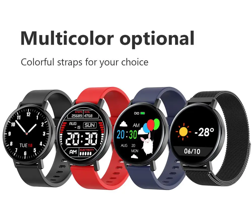 

R18T Full Touch Screen Smart Watch Men Women IP68 Waterproof Heart Rate Blood Pressure Monitor Smart Bracelet Call Remin PK Y10