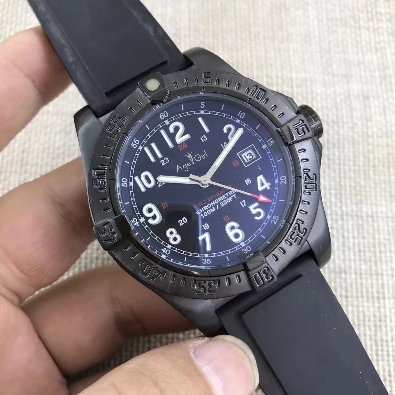 Full Black Ограниченный роскошный бренд Мститель Seawolf II черные синие Автоматические Мужские механические часы из нержавеющей стали часы сапфировое стекло AAA - Цвет: Full Black