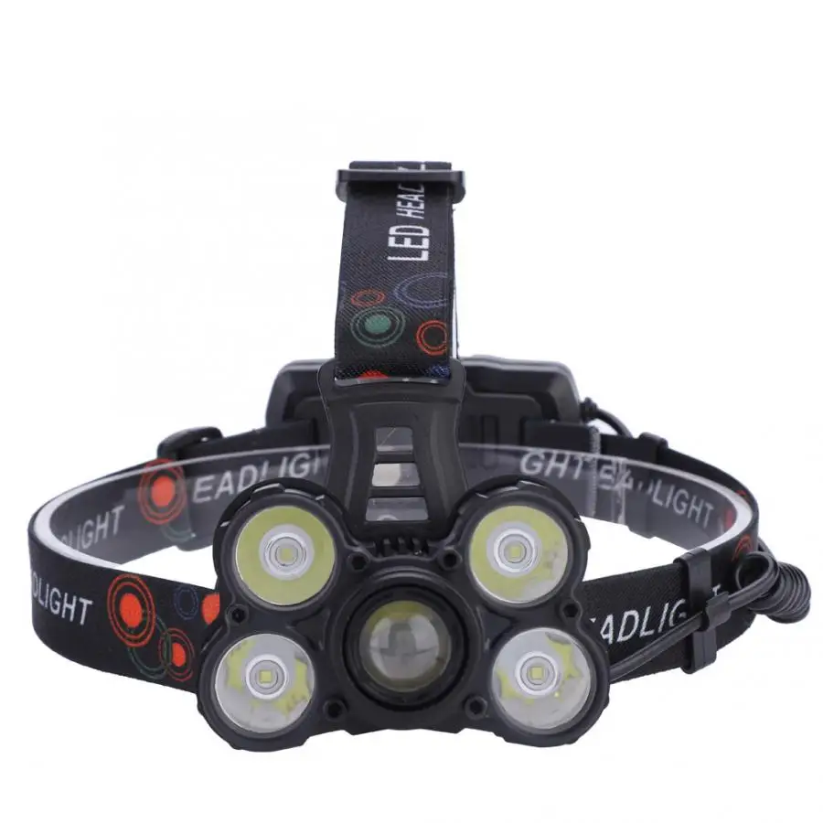 Супер яркий 4000лм 5 светодиодов USB налобный фонарь масштабируемый головной