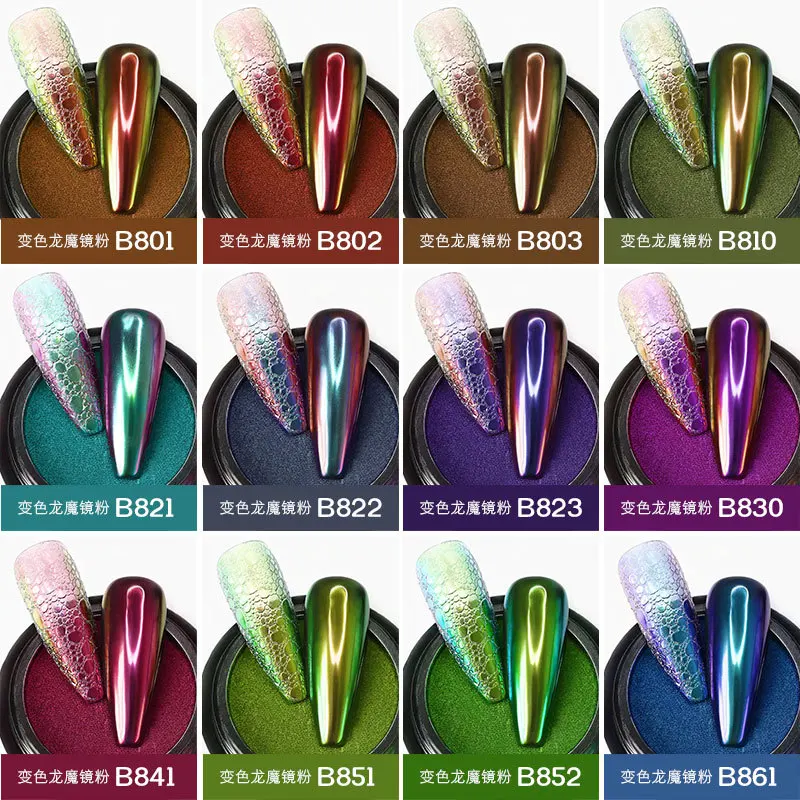 Новинка 1 г однотонная Волшебная зеркальная пудра хамелеон с блестками для