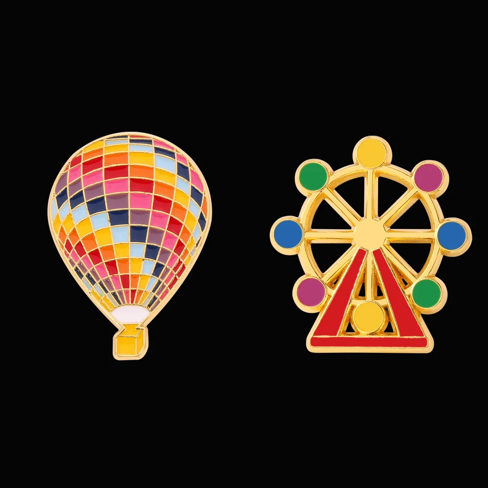 Креативная яркая эмалированная брошь в виде воздушного шара металлический
