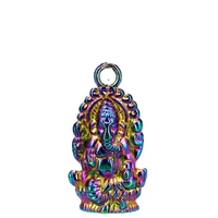 10pcs the elephant god alloy charms pendant accessories rainbow color for jewelry making earring necklace metal bulk wholesale