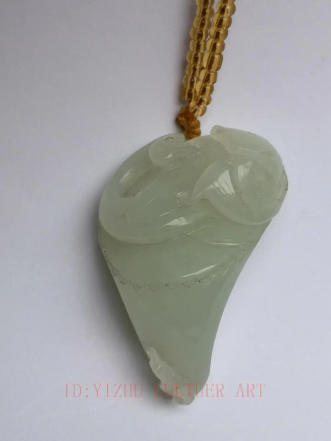 YIZHU CULTUER ART Collection Old China Xinjiang Jade Carving Swan Statue Pendant Decoration Gift