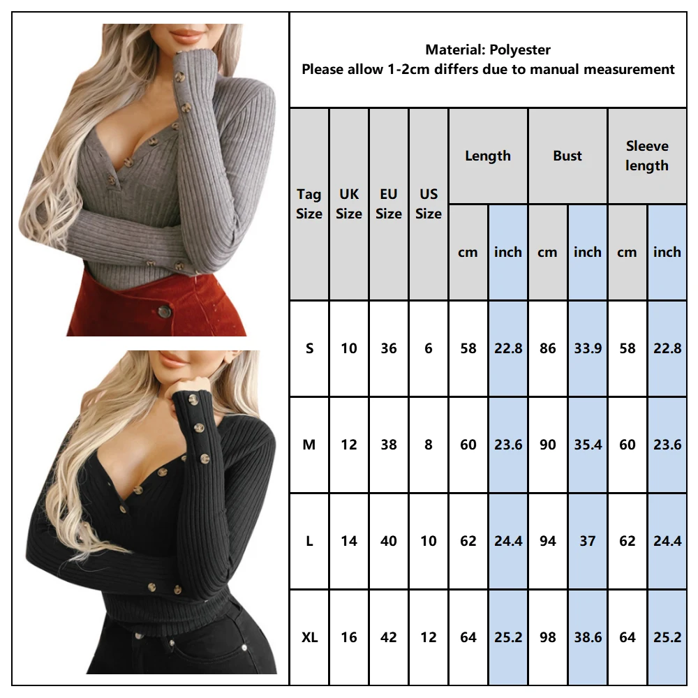 

Knitted Blouse Shirt For Women Korean New V neck Button Slim Fit Knitted Tee Shirt Female Spring Solid Casual Ladies Tops D30