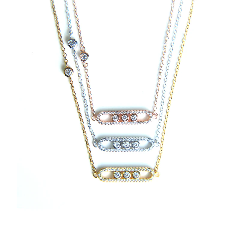 Новый Дизайн Модные bling cz подвески ювелирные изделия ожерелье с 3 шт. кубического