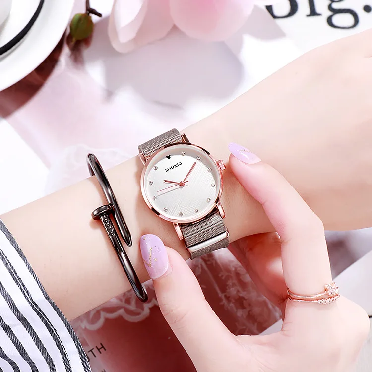 JBRL простые наручные часы женские 2019 модный текстиль ремешок Дамский час подарок