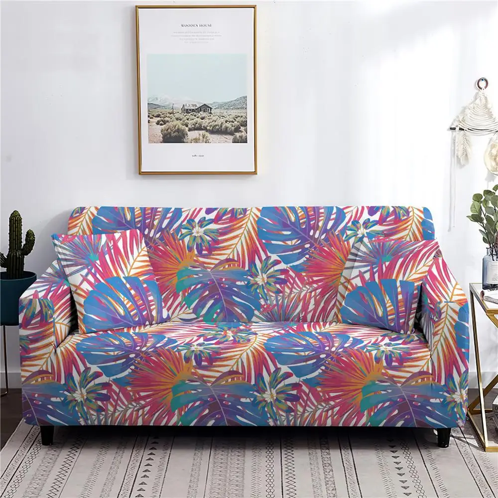 Чехол для дивана с тропическим листом хлопковый комплект эластичный чехол чехлы