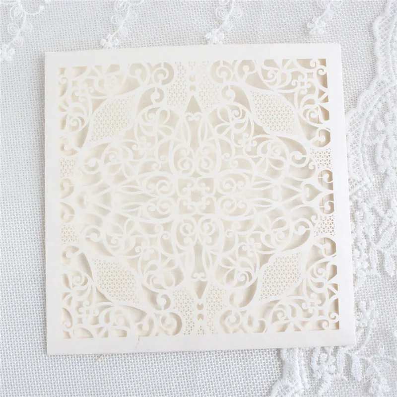 Слоновая кость Пригласительные открытки карманная Гуманистическая лазерная