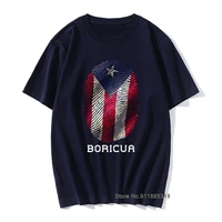puerto rico gifts t shirt men flag t shirt fingerprint tops tees vintage striped tshirts summer 100 cotton cute black red