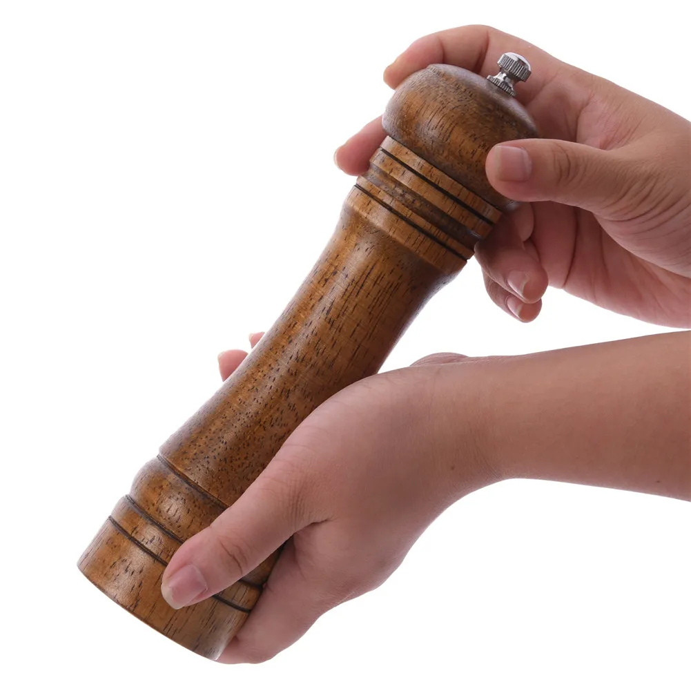 Ручная измельчитель из древесины дуба ручная приправа соль перец твердые