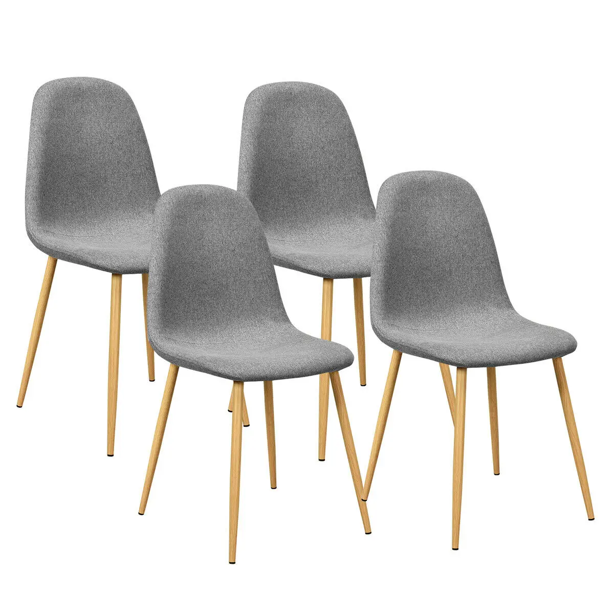 

Costway Set of 4 Modern Dining Accent Side Chairs Wood Legs Home Furniture