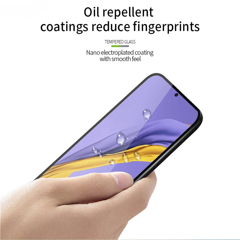 Protector de pantalla de vidrio templado para Samsung Galaxy A51, cubierta de pegamento completo, pel&iacute;cula de borde curvo 3D, A51, A515F/DS, 2 uds.-1