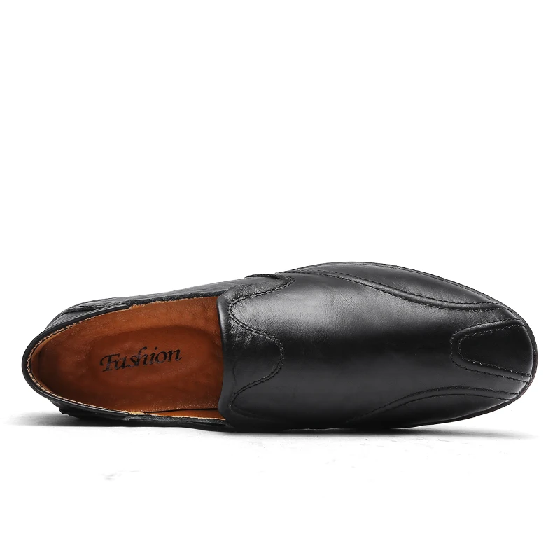 Повседневные мужские кожаные лоферы без застежки Сезон весна-осень Мужские