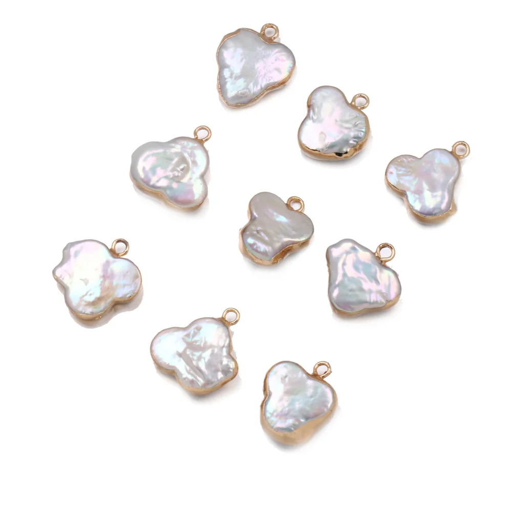 

Small Pendants White Charms Irregular Pearl Pendant for Women Jewelry Making DIY Accessories Necklaces Bracelet Earring 15x18 mm