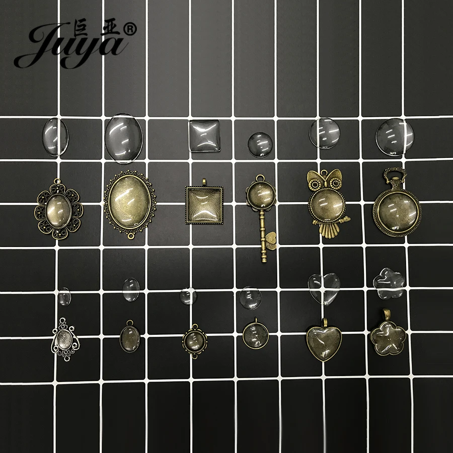 JUYA 5 шт. Овальные Настройки Подвески основы для кабошонов ободок лотки 18x25 мм