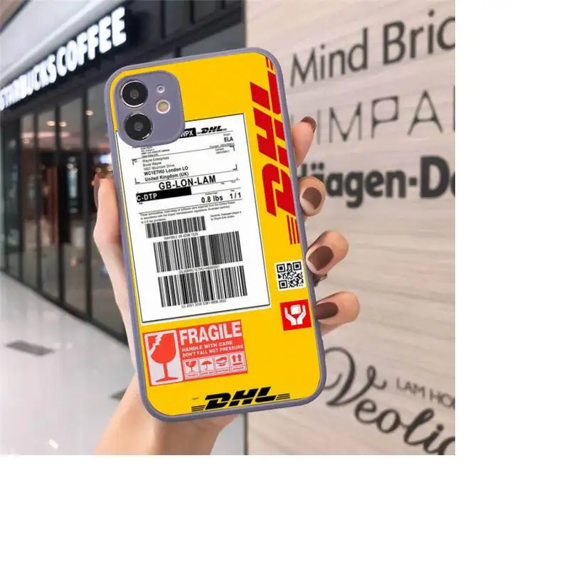 

Hot Dhl Express yellow fashion Phone Case Matte Transparent for iPhone 7 8 11 12 s mini pro X XS XR MAX Plus cover funda