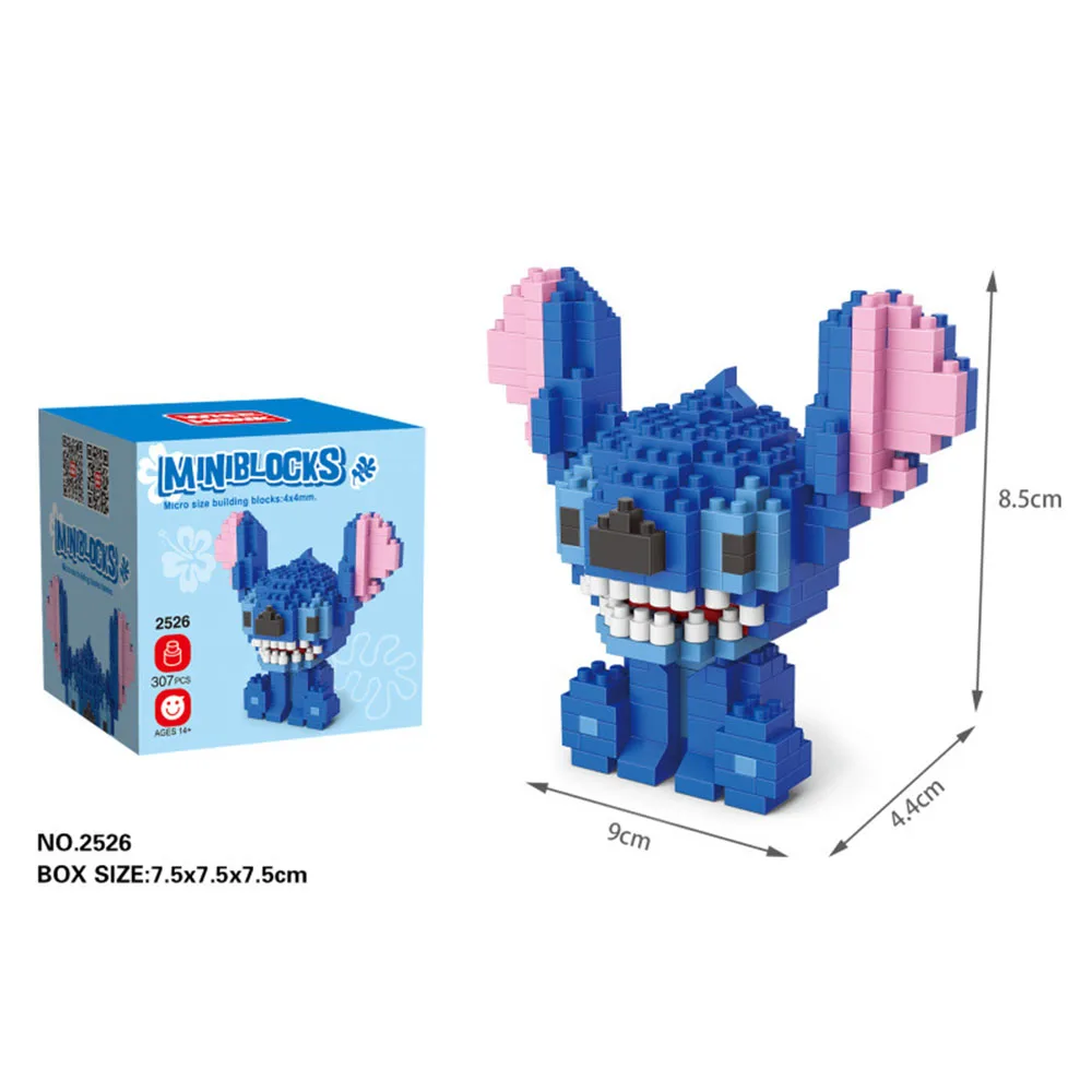 

Disney Stitch Building Blocks Puzzle Educational Small Particle Cute Anime Figures Cartoon Block Bricks Model Mini DIY Kids Toys