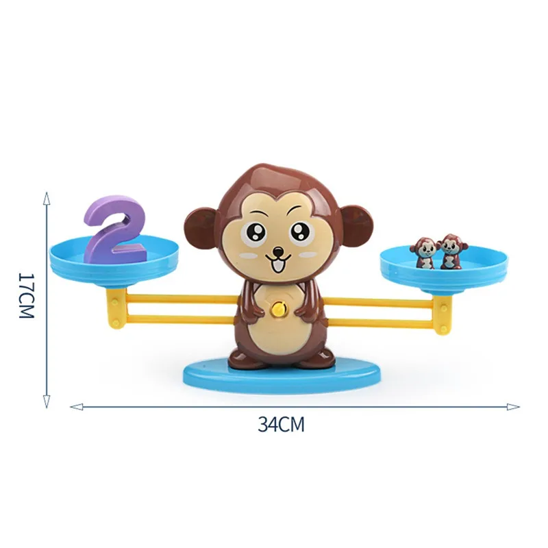 Math Match Game Board Toys Monkey Digital Balance Scale Toy Kids Educational Addition Subtraction | Игрушки и хобби