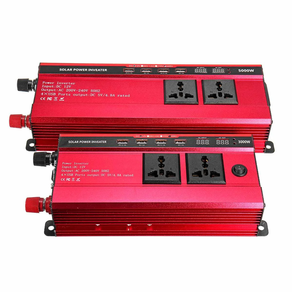 Autoleader 5000 Вт Солнечный Инвертор постоянного тока 12 В/24 В к AC 110 В/220 В модифицированный синусоидальный преобразователь для автомобиля и грузовика