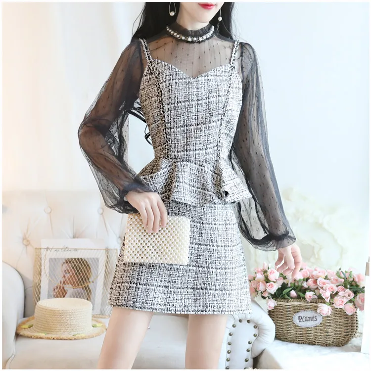 HAMALIEL/Новинка 2019 г. осенний комплект из 3 предметов милый женский с бусинами и