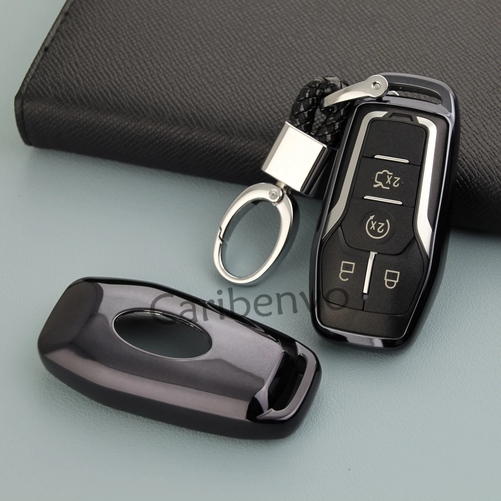 Черный автомобильный чехол для ключей с держателем аксессуары предыдущего Ford