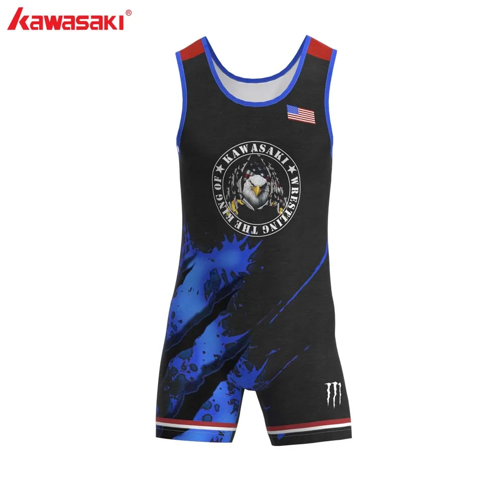 Style 1 Kawasaki Sublimated Wrestling Singlet for Men and Youth, Power lifting and Exercise Equipment MMA Wrestling Cloth Underwear - Цвет: Style 1