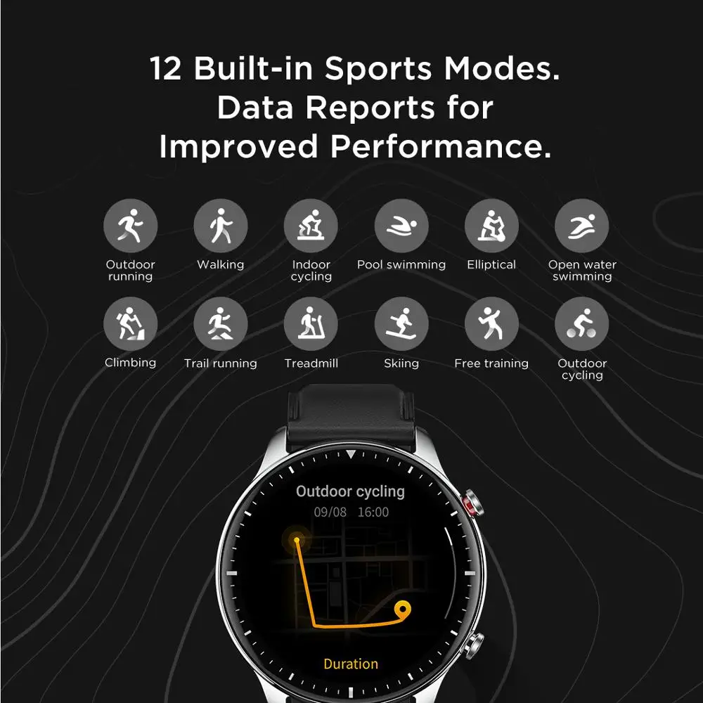 Новый Amazfit GTR 2 Smartwatch 14 дней Срок службы батареи 5ATM уверенно время Управление мониторинг сна Смарт часы для телефонов на Android iOS-1