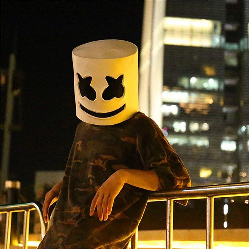 Популярная маска DJ Marshmello для взрослых латексный шлем косплея пасхальвечерние
