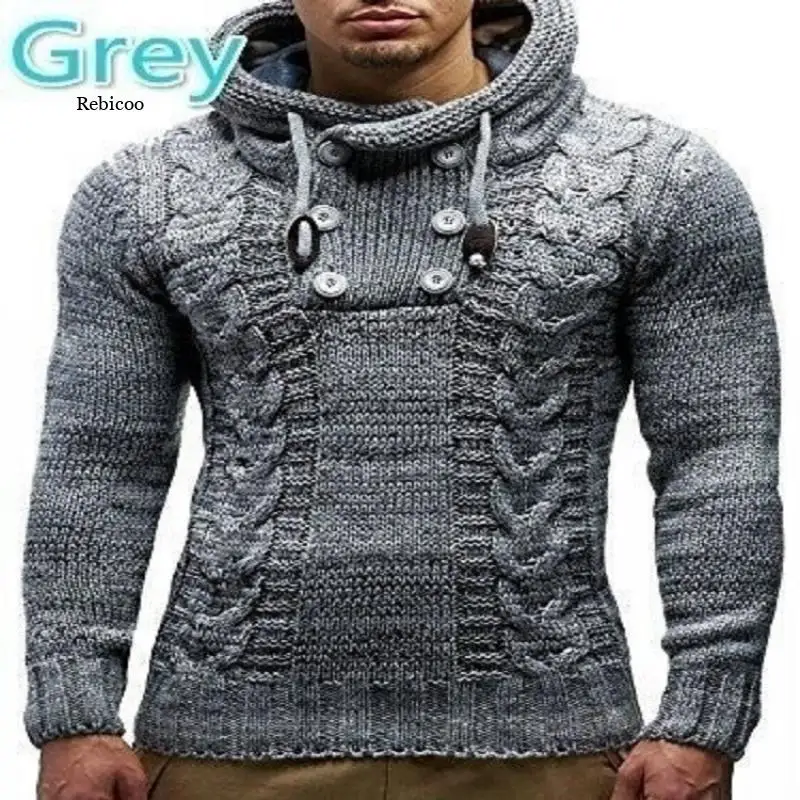 New Men's Hoodie 2021 Winter Men Warm Hooded Knitted Fashion Pullovers Sweatshirt Male Casual Brand Clothing