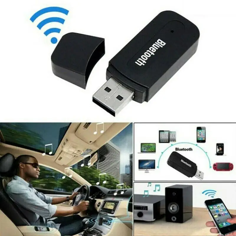 Беспроводной Bluetooth Автомобильный музыкальный приемник адаптер AUX USB аудио