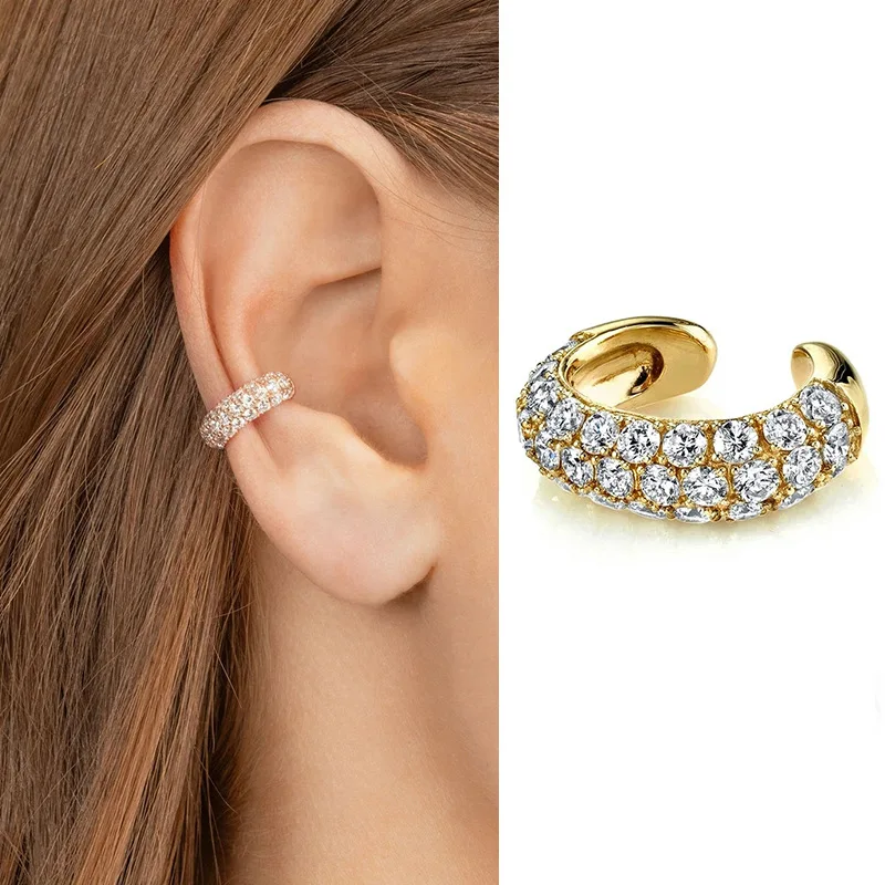 

Ear clip without ear hole women's diamond ear buckle advanced cochlear clip minority earring temperament retro Earring