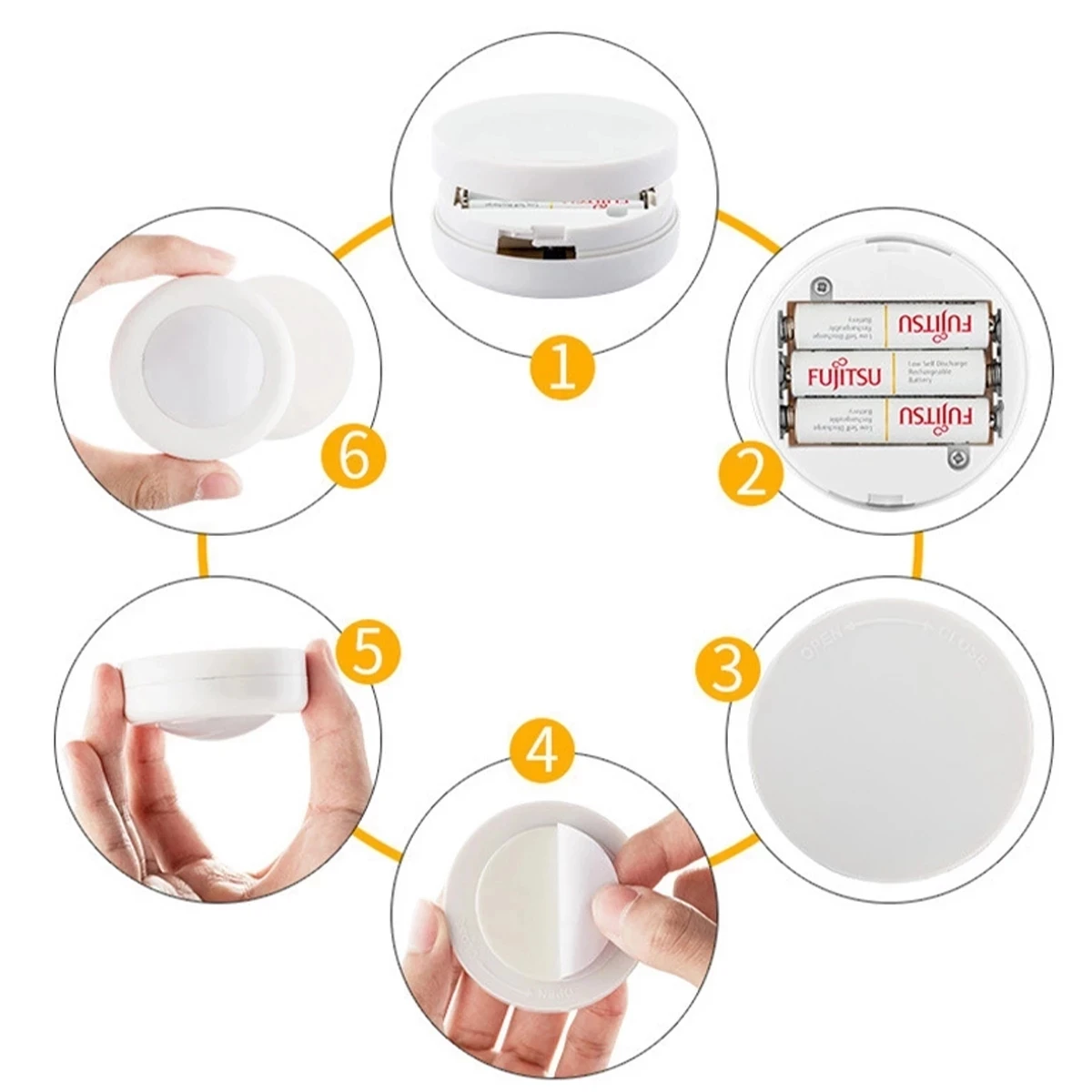 

6pcs RGB16Colors Under Cabinet Light Remote Control Lamp Dimmable Night Light Bedroom Decor Wardrobe Stair Closet Decor