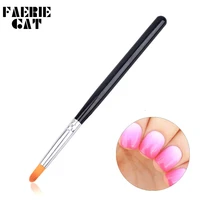1pc diy round head nail art brush pens black handle for uv gel nail polish painting drawing gradient blending pen manicure tools