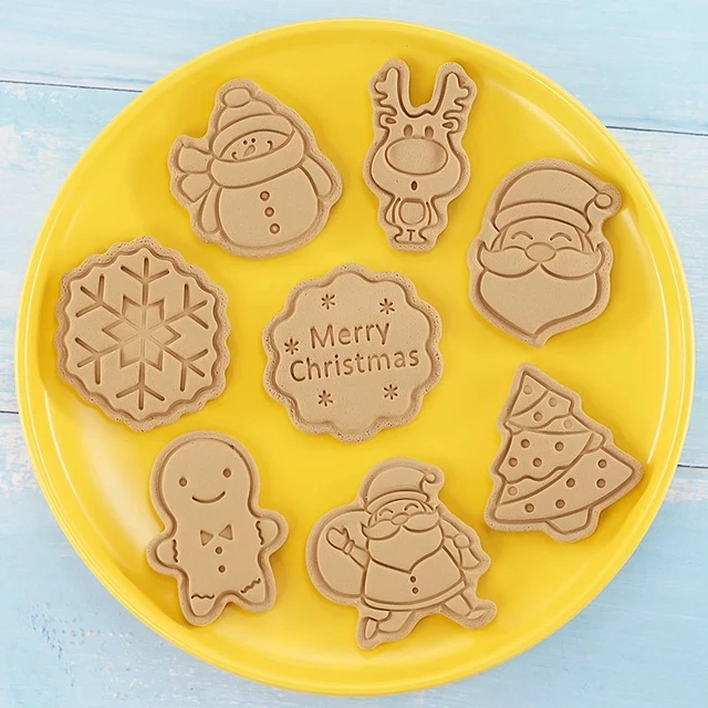 Mold Christmas Cartoon Biscuit Mould 3D Cookie Cutter Plastic 3