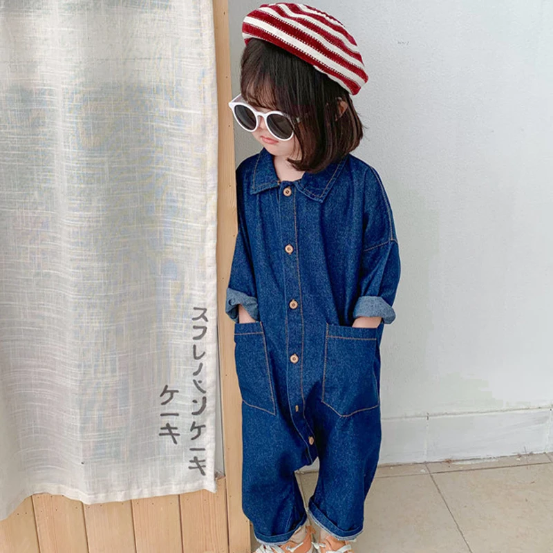 Комбинезон Sodawn детский из денима повседневная одежда для мальчиков и девочек с